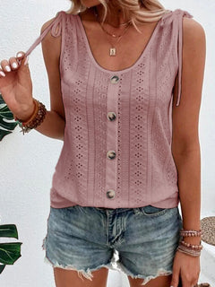 Thorina - Ärmellose Bluse mit verstellbaren Schulterträgern für Frauen in Rosa
