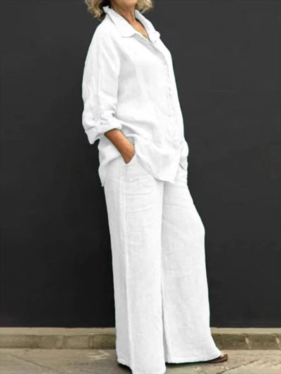 Tirza - Elegantes Palazzo-Zweiteiler-Set aus Leinen für Damen