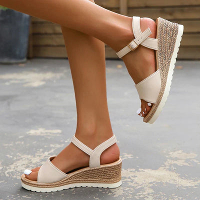 Tiselle - Damen Sommer Veganem Leder Plateau sandalen