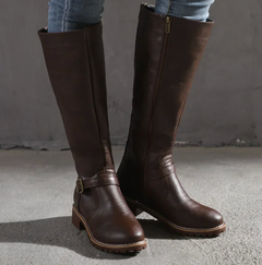 Trendige Damenstiefel mit Gelsohle – Stiefel für Alltag und Freizeit in Dunkelbraun