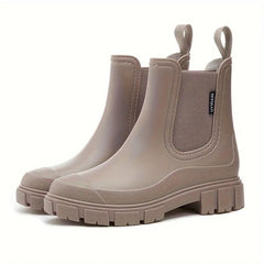 Trendige wasserdichte Regenstiefel in Braun