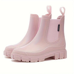 Trendige wasserdichte Regenstiefel in Rosa