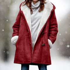 ISABELLA  - Fleece-Wildlederjacke in Weinrot