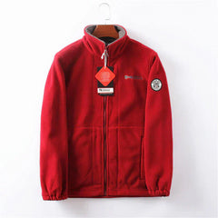 Winddichte & atmungsaktive Herren-Fleecejacke in Rot