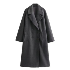 Warmer Wintermantel mit elegantem Design in Grau