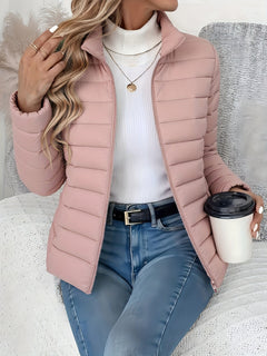 Cornelia | Damen Leichte Übergangsjacke mit Stehkragen in Rosa