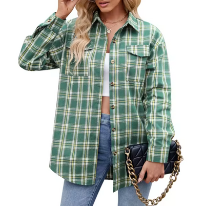 Uljana - Kariertes Button-Down-Hemd für Frauen