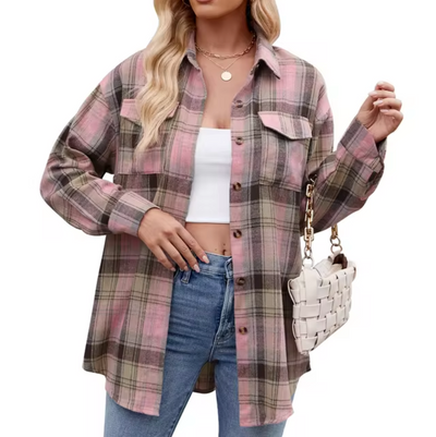 Uljana - Kariertes Button-Down-Hemd für Frauen
