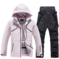 Karin | Unisex Winter Skianzug Set in Rosa / Schwarz