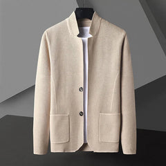 Phillips – Luxuriöse Langarm Weste in Khaki