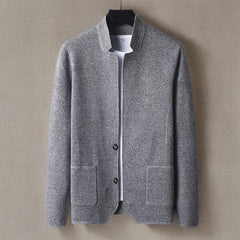 Nandor – Strickjacke Mit Fronttasche in Grau