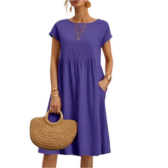 Anabella - Bequemes Sommerkleid mit Taschen in Lila