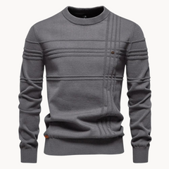 Strickpullover Herren Gestreift Kariert in Grau