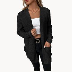 Atara | Lässige und modische Sommer Strickjacke in Schwarz