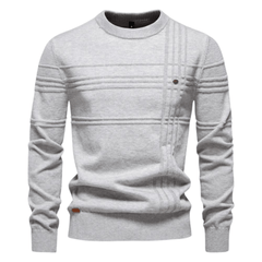Burkhard | Stilvoller Herrenpullover mit Rautendesign in Lichtgrau