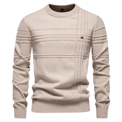 Burkhard | Stilvoller Herrenpullover mit Rautendesign in Beige