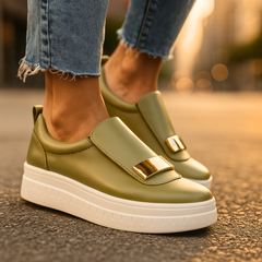 Clara | Elegante Plateau-Loafer zeitlos in Grün