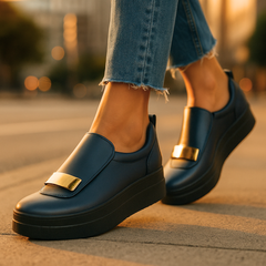 Clara | Elegante Plateau-Loafer zeitlos in Blau