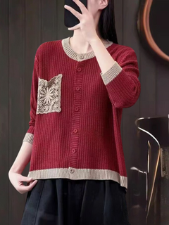 Ava | Strick-Cardigan in Rot