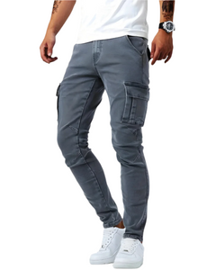 Marino Cargo Stretch Pants in Gray