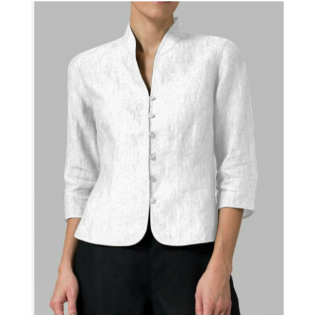 Zoya - Hochwertige Damen Bluse mit Stehkragen