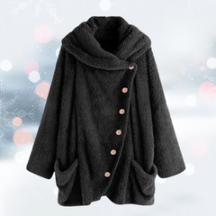 Adelaide - Plüsch Jacke in Schwarz