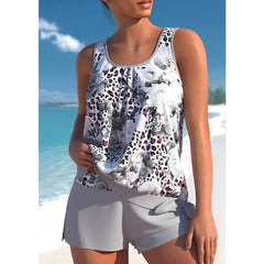 Delice - Tankini-Set mit Blumendruck in Weiß