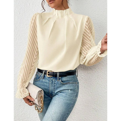 Damen Lässig Rollkragen Bluse | Langarm