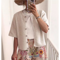 Babette - Strickjacke in Beige