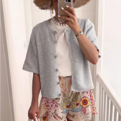 Babette - Strickjacke in Grau