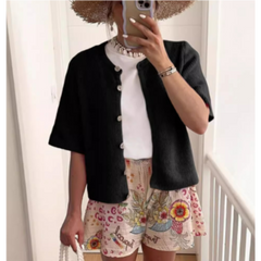 Babette - Strickjacke in Schwarz