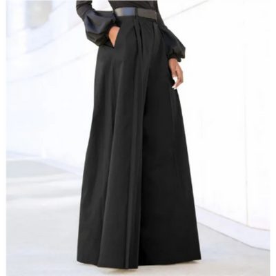 Siya - Solide Farbe Weites Bein Damen Hosen