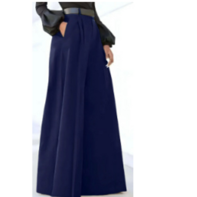 Siya - Solide Farbe Weites Bein Damen Hosen