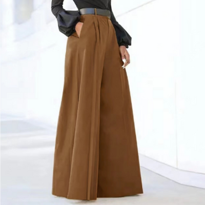 Siya - Solide Farbe Weites Bein Damen Hosen