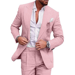 Eleganter Hochzeitsgastanzug Für Herren | Tailliert in Rosa