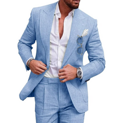 Eleganter Hochzeitsgastanzug Für Herren | Tailliert in Blau