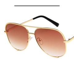 Aviator Sonnenbrille Verspiegelten Gläsern für Damen in Braun
