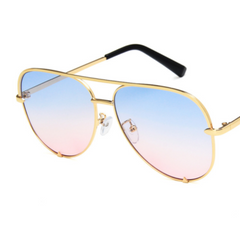 Aviator Sonnenbrille Verspiegelten Gläsern für Damen in Blau Rosa