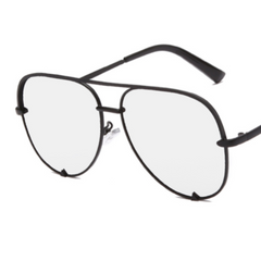 Aviator Sonnenbrille Verspiegelten Gläsern für Damen in Schwarz Durchsichtig