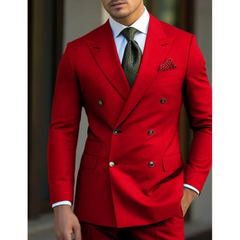 Herren Moderne und Bequem Hochzeitsgast Anzug  | Zweiteilig in Rot