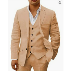 Herren Sommer Hochzeitsgast Anzug | Dreiteiliges in Beige