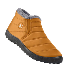 Winterschuhe Damen| Flach Knöchelhoch Mit Rundkappe in Gelb