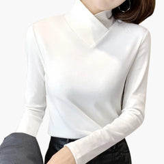 Mara | Eleganter Rollkragenpullover in Weiß