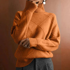 Julie - Kaschmirpullover mit Rollkragen in Orange