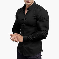 Slim-Fit Hemd für Herren in Schwarz
