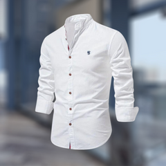 Roland - Trendiges langärmeliges Poloshirt für Herren in Weiß