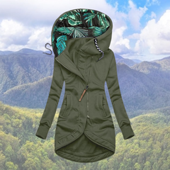 Winterjacke mit Kapuze für Frauen in Armeegrün