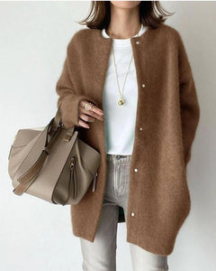 Letitia - Flauschige Strickjacke - Herbst-Oberbekleidung in Braun