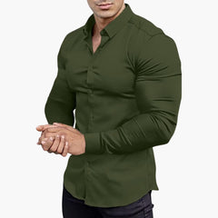 Slim-Fit Hemd für Herren in Dunkelgrün