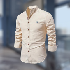 Roland - Trendiges langärmeliges Poloshirt für Herren in Beige